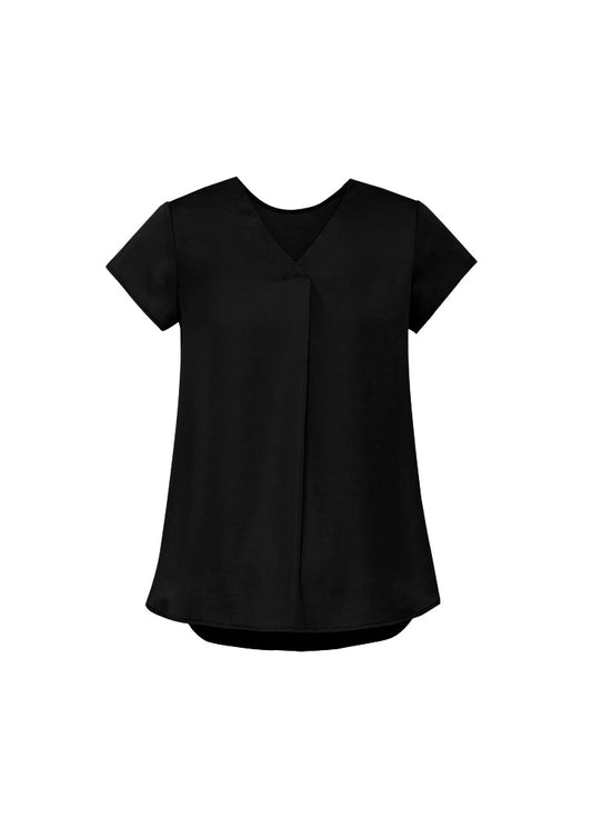 RB967LS-Kayla Womens V-neck Pleat Blouse