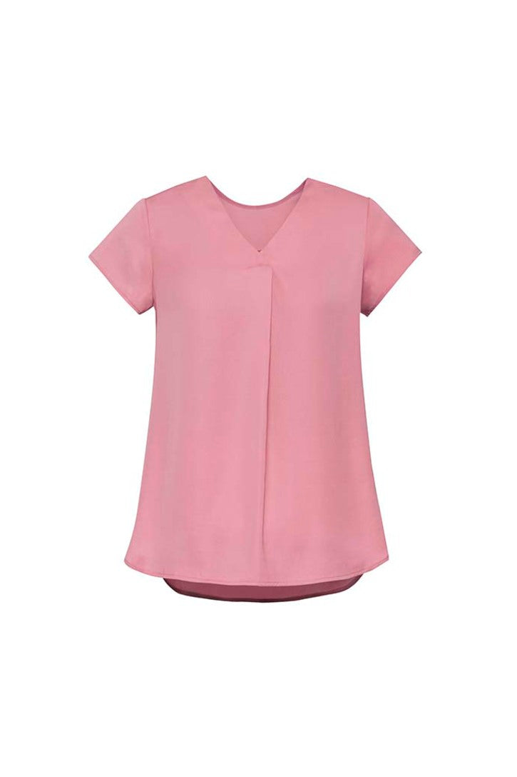 RB967LS-Kayla Womens V-neck Pleat Blouse