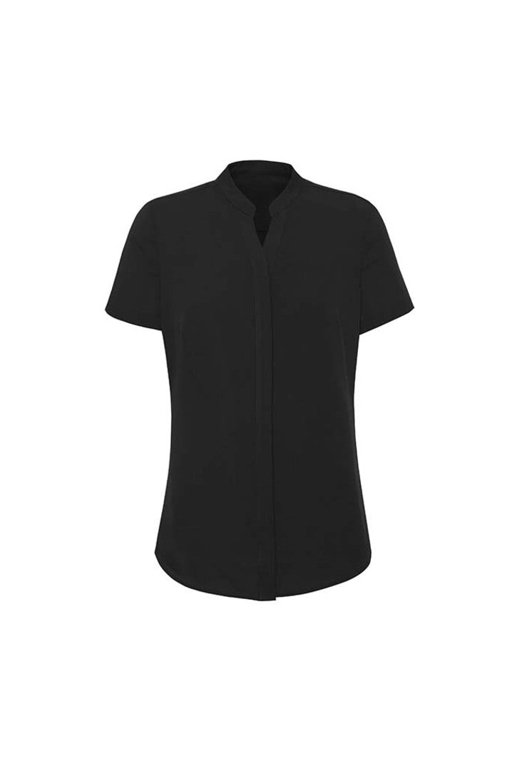 RB977LS-Juliette Womens Plain Short Sleeve Blouse