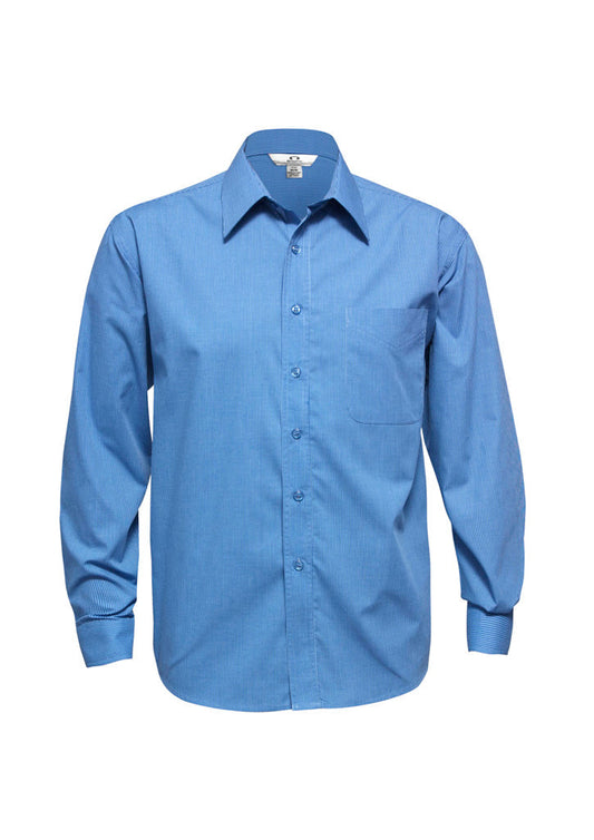 SH816-Mens Micro Check Long Sleeve Shirt