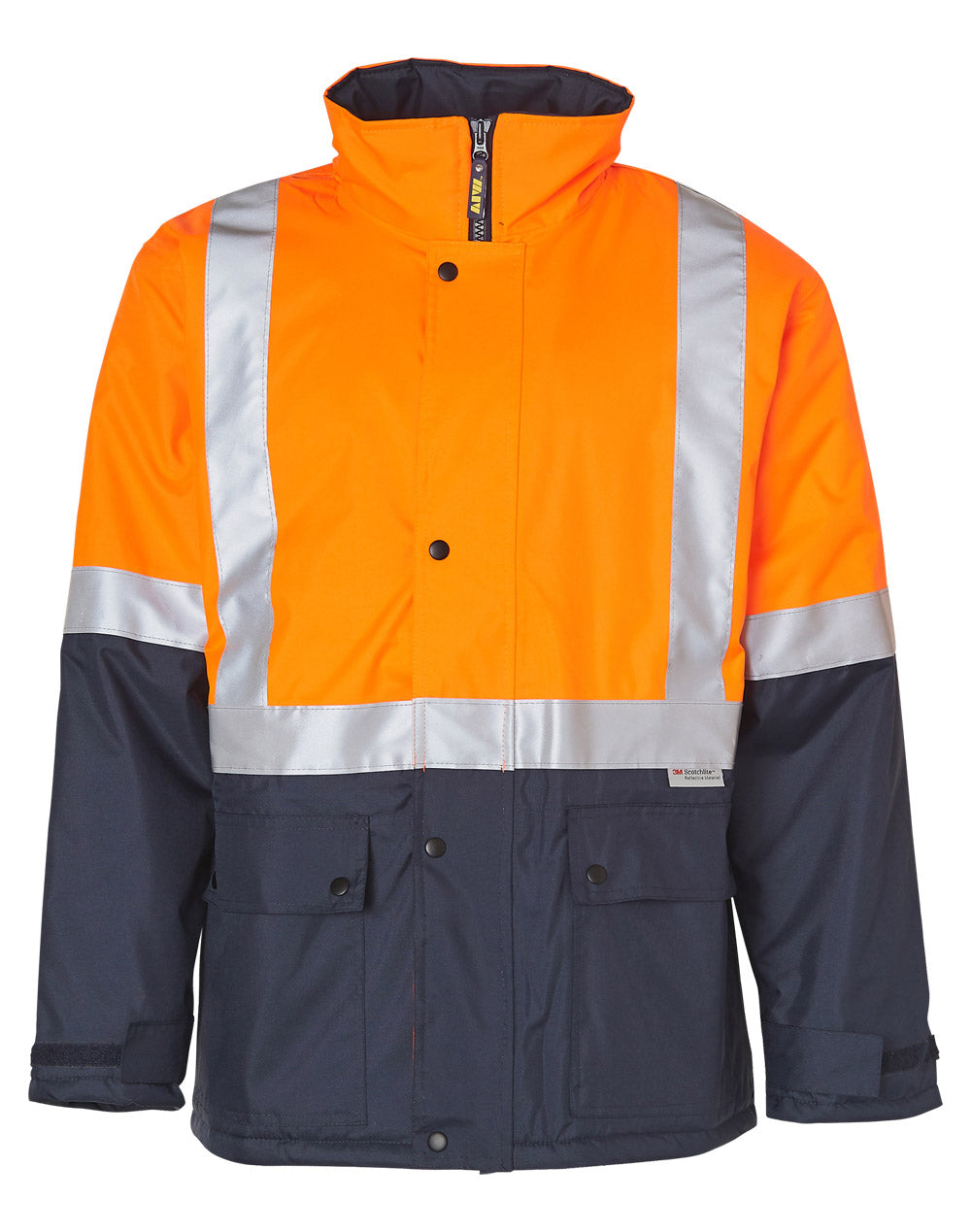 SW28A HI-VIS TWO TONE RAIN PROOF JACKET WITH QUILT LINING