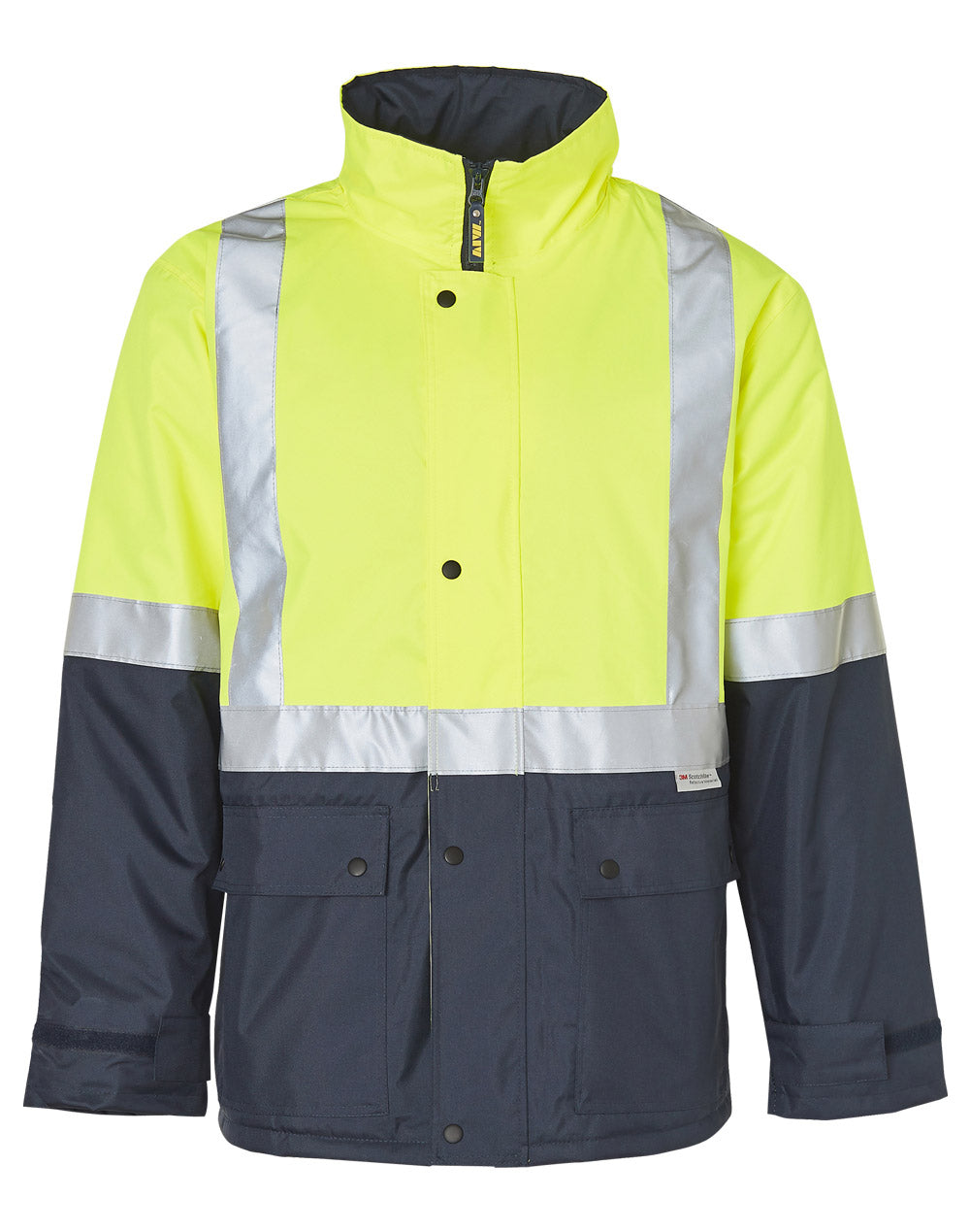 SW28A HI-VIS TWO TONE RAIN PROOF JACKET WITH QUILT LINING