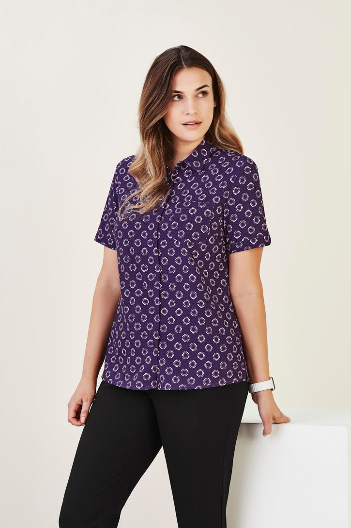 Florence Womens Daisy Print Short Sleeve Shirt