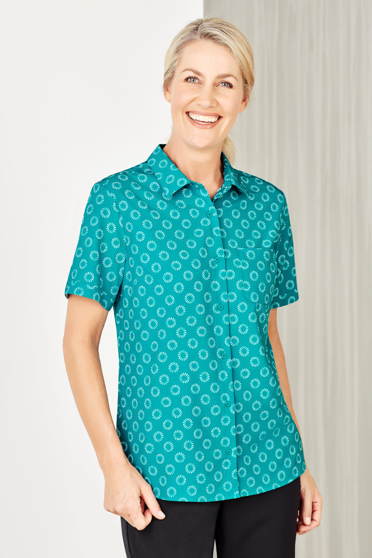 Florence Womens Daisy Print Short Sleeve Shirt