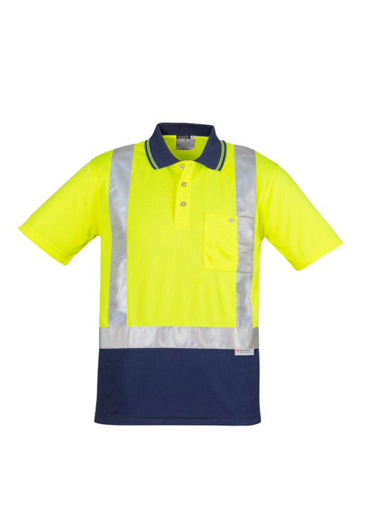 ZH233-Mens Hi Vis Spliced Polo - Short Sleeve Shoulder Taped