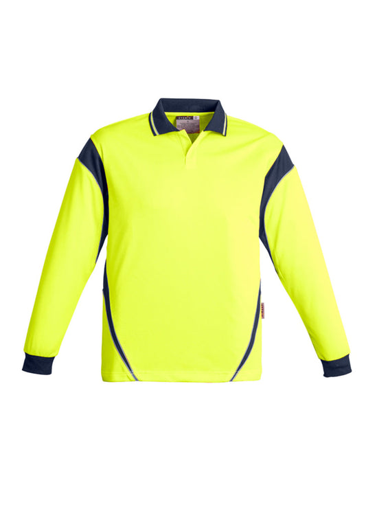 ZH249-Mens Hi Vis Aztec Polo - Long Sleeve