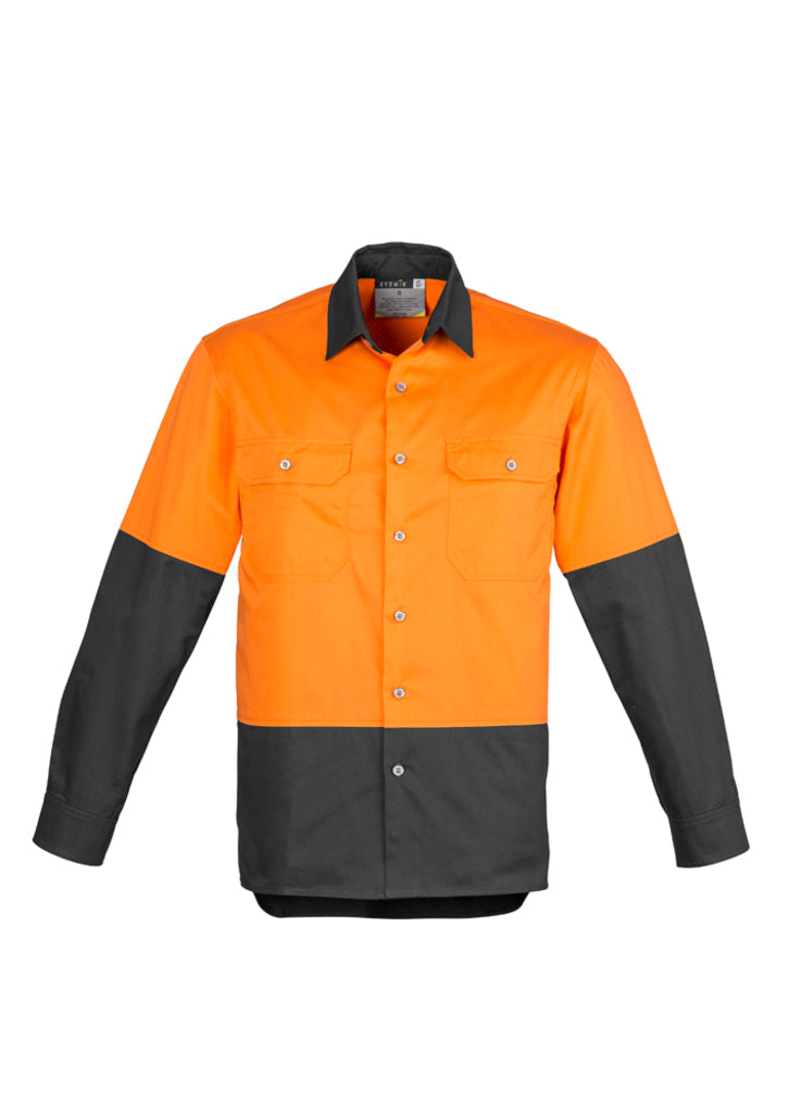 ZW122-Mens Hi Vis Spliced Industrial Shirt