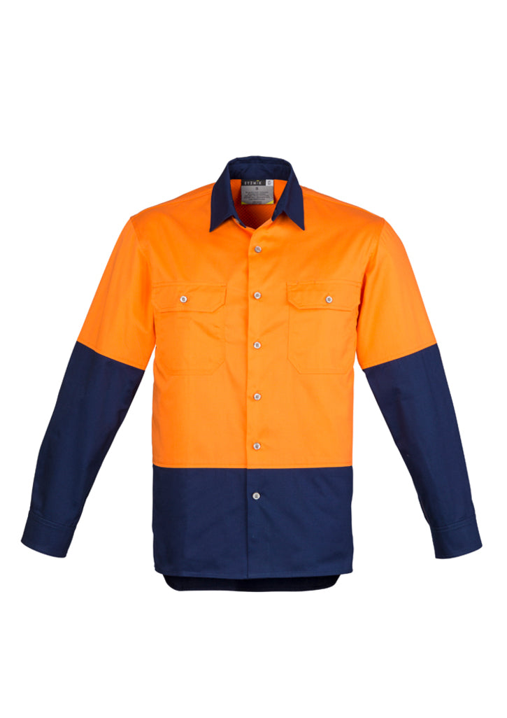 ZW122-Mens Hi Vis Spliced Industrial Shirt