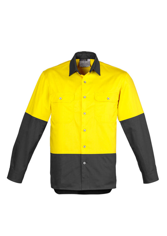 ZW122-Mens Hi Vis Spliced Industrial Shirt