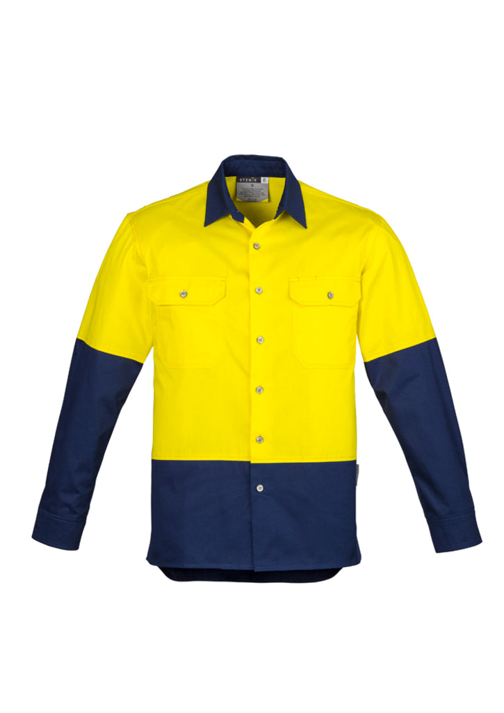 ZW122-Mens Hi Vis Spliced Industrial Shirt