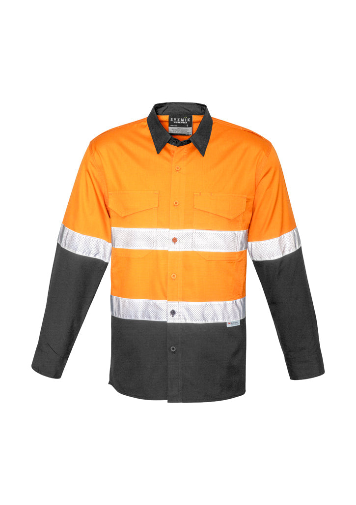 ZW129-Mens Rugged Cooling Taped Hi Vis Spliced Shirt