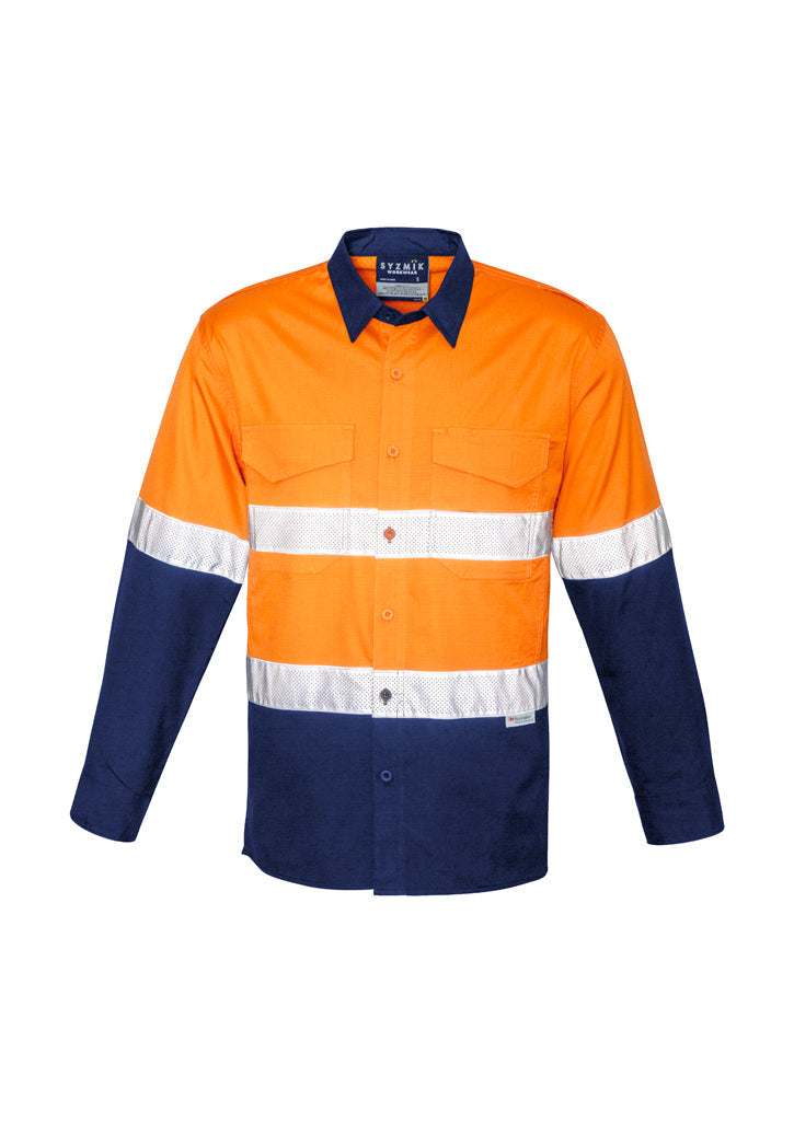 ZW129-Mens Rugged Cooling Taped Hi Vis Spliced Shirt