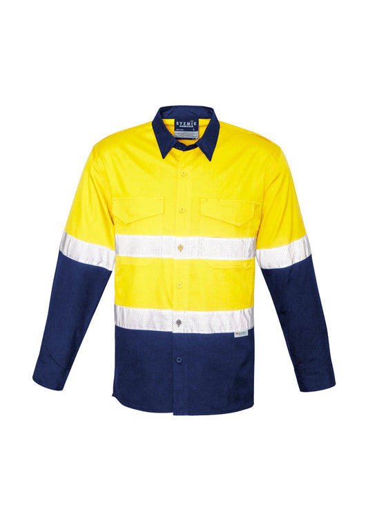 ZW129-Mens Rugged Cooling Taped Hi Vis Spliced Shirt