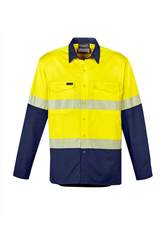 ZW229-Mens Rugged Cooling Hi Vis Segmented Tape L/S Shirt