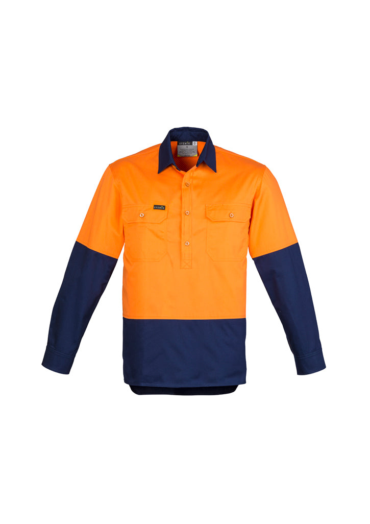 ZW560-Mens Hi Vis Closed Front L/S Shirt