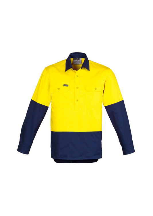 ZW560-Mens Hi Vis Closed Front L/S Shirt