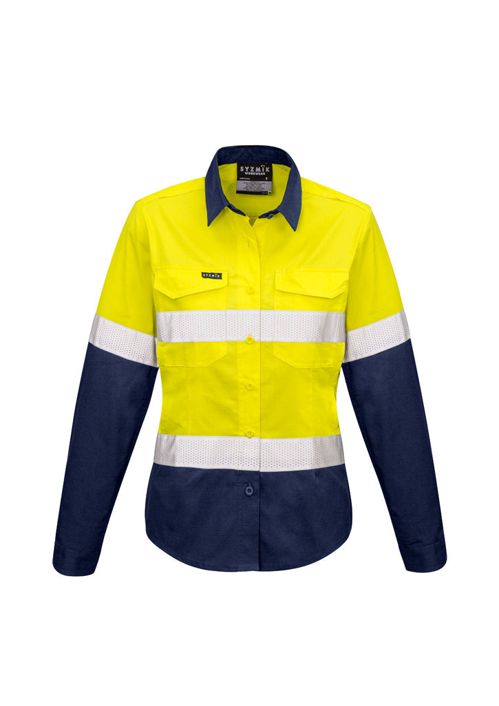 ZW720-Womens Rugged Cooling Taped Hi Vis Spliced Shirt