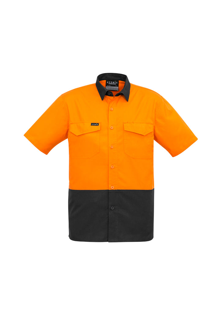 ZW815-Mens Rugged Cooling Hi Vis Spliced S/S Shirt