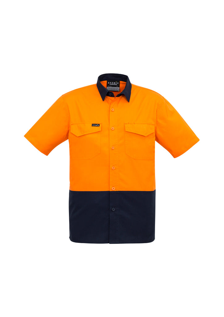 ZW815-Mens Rugged Cooling Hi Vis Spliced S/S Shirt