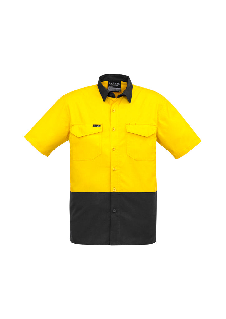 ZW815-Mens Rugged Cooling Hi Vis Spliced S/S Shirt