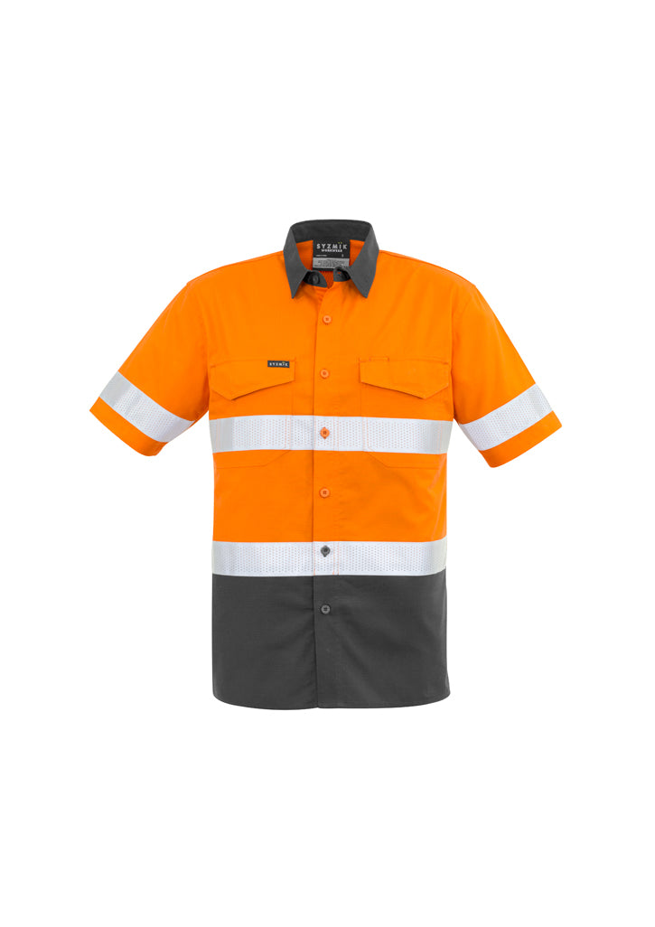 ZW835-Mens Rugged Cooling Taped Hi Vis Spliced S/S Shirt