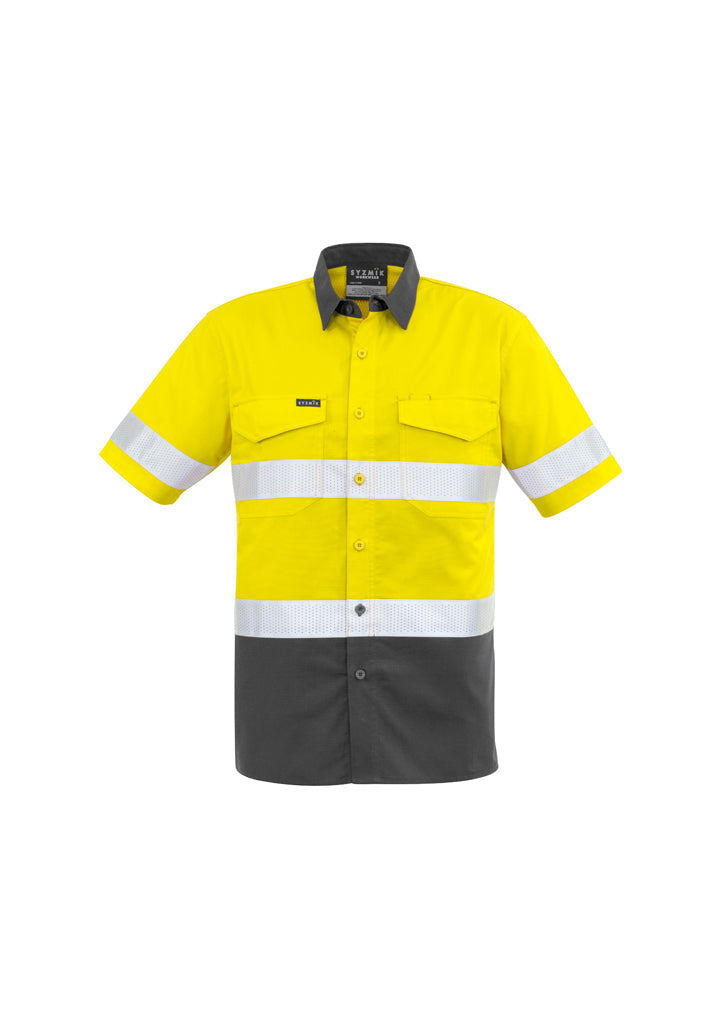 ZW835-Mens Rugged Cooling Taped Hi Vis Spliced S/S Shirt