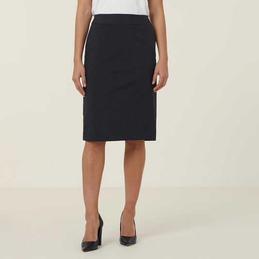 CAT2MG-STRETCH WOOL BLEND PANEL PENCIL SKIRT