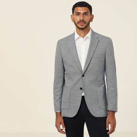 CATB94-LINEN LOOK HALF-LINED JACKET