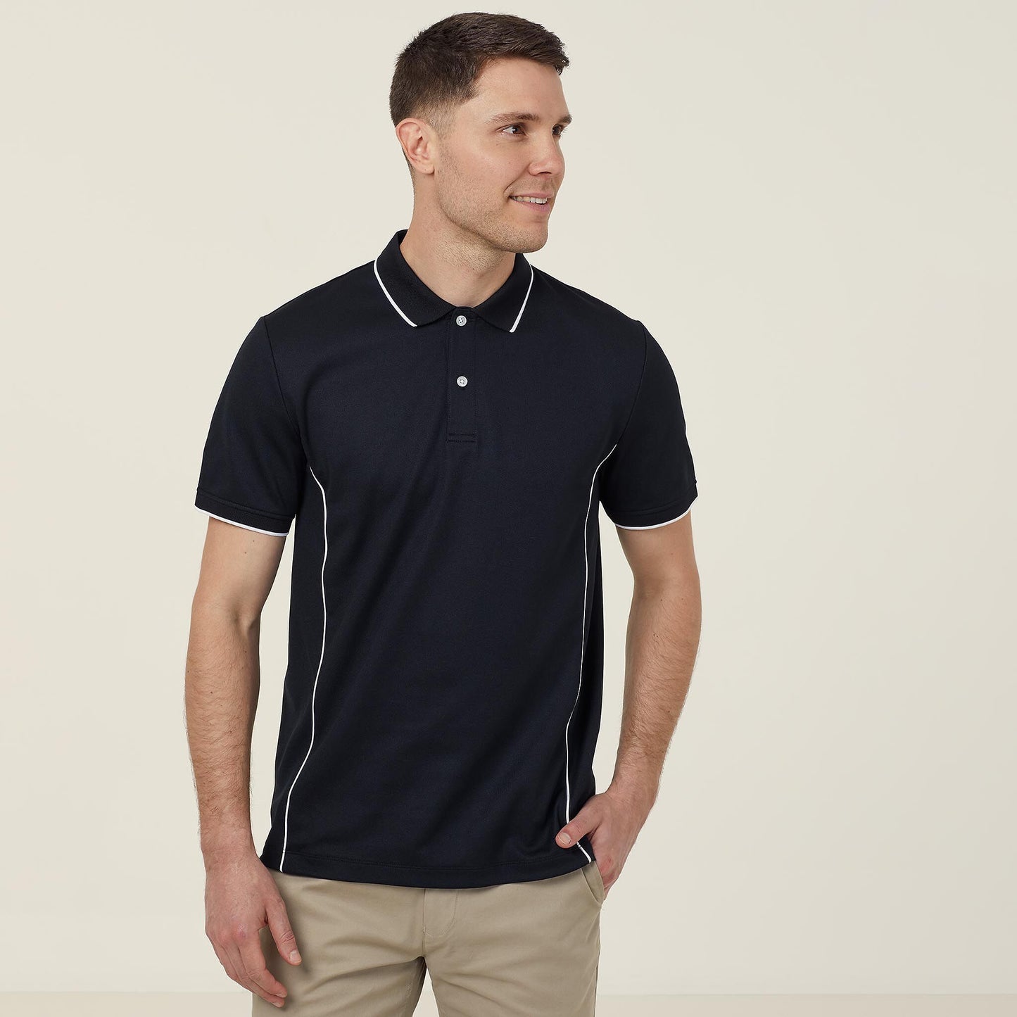 CATJA2-POLYFACE SHORT SLEEVE TIPPED POLO-ANTIBACTERIAL