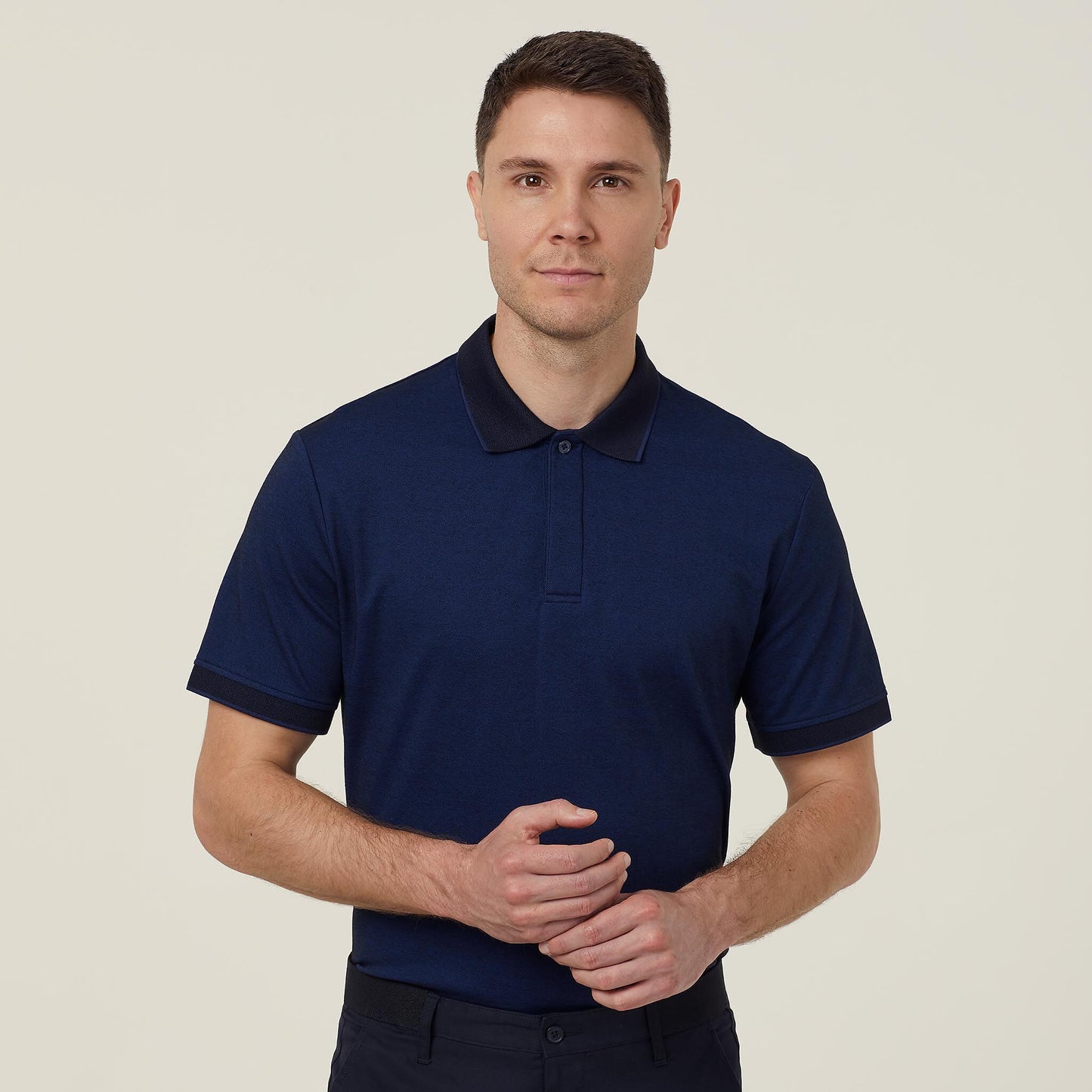 CATJA4-MEN'S TEXTURED COTTON POLY SHORT SLEEVE POLO