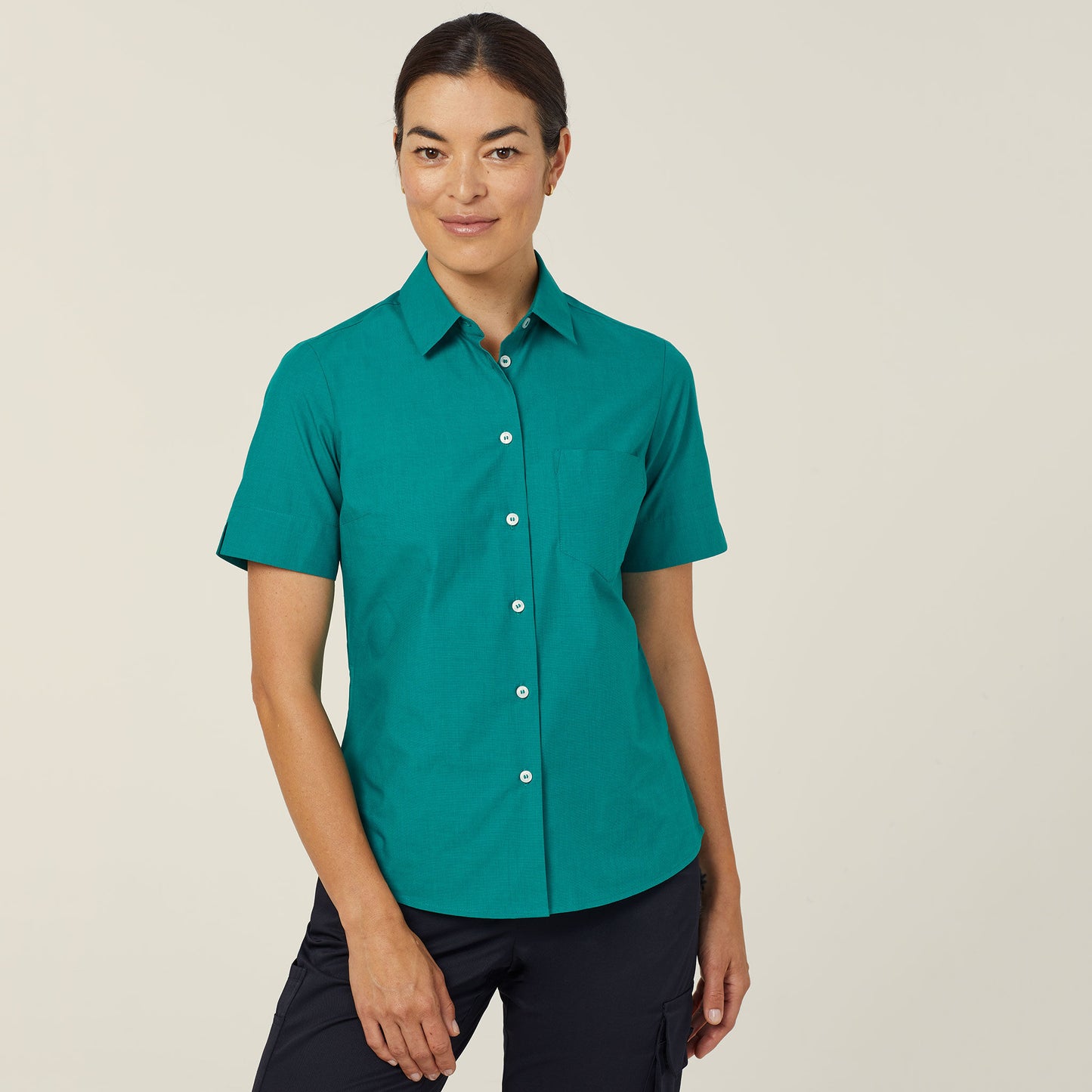 CATUDJ-POLY COTTON END ON END SHORT SLEEVE SHIRT