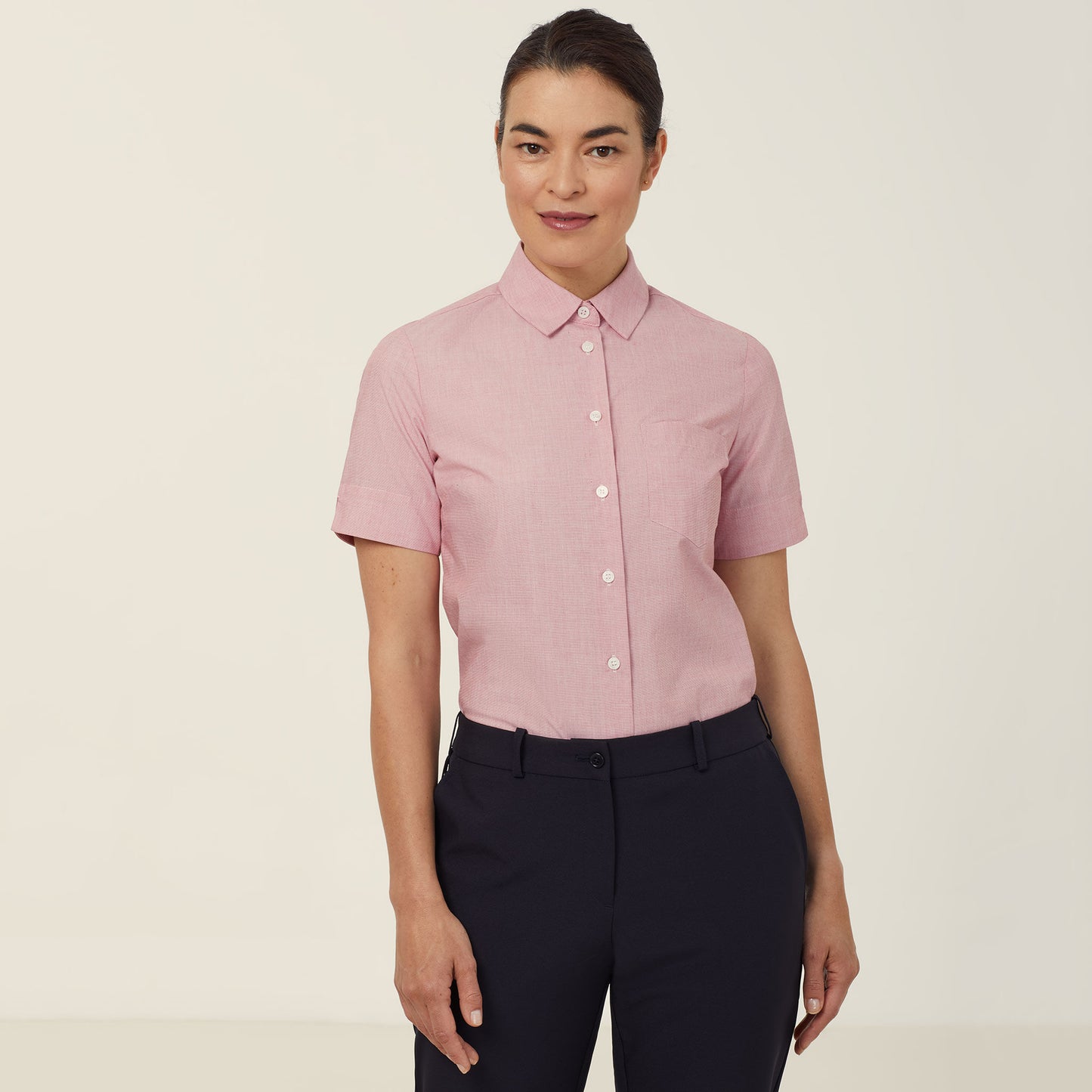 CATUDJ-POLY COTTON END ON END SHORT SLEEVE SHIRT