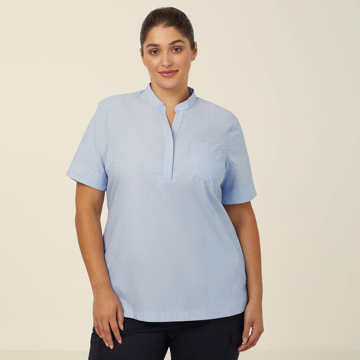 CATUGA-POLY COTTON END ON END SHORT SLEEVE TUNIC