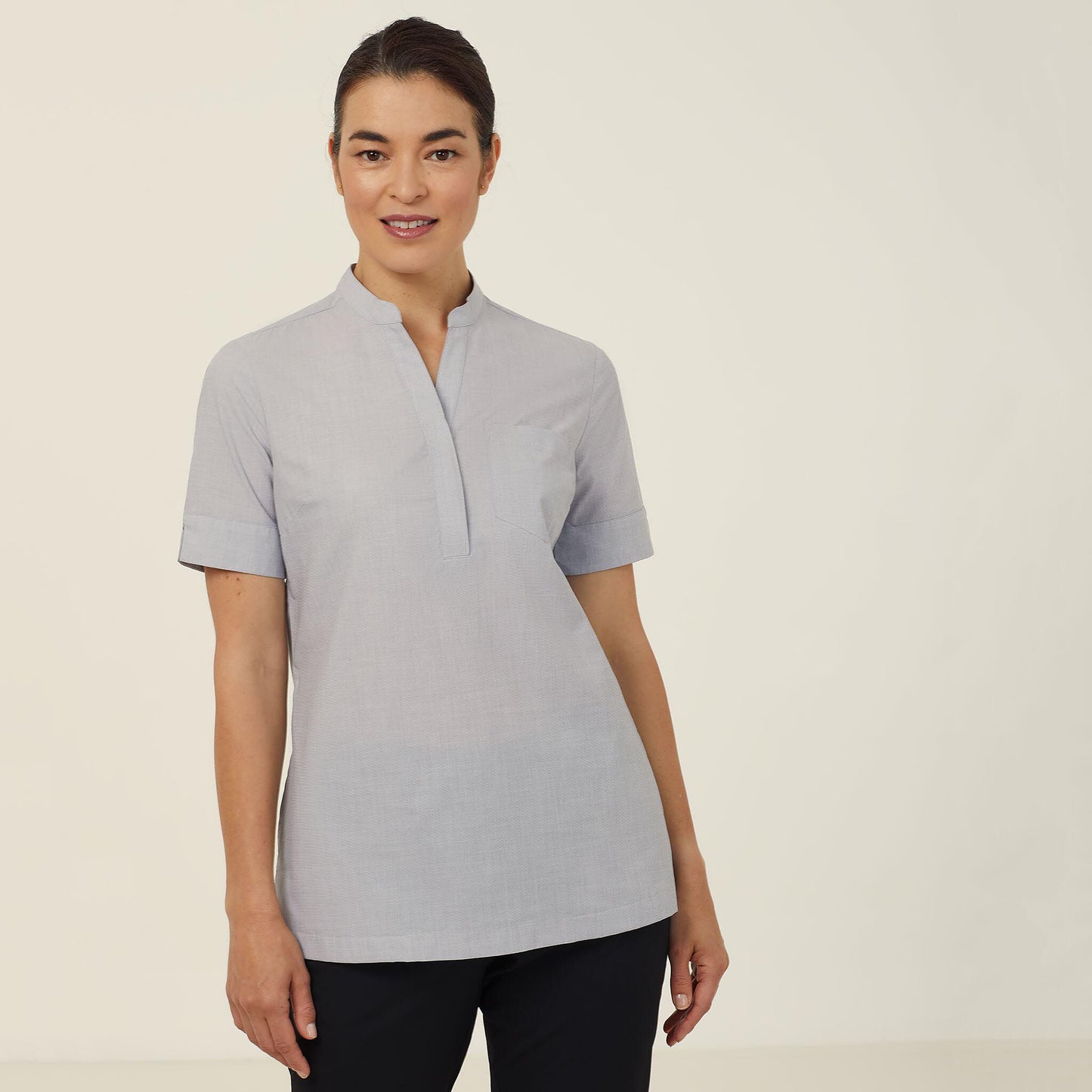 CATUGA-POLY COTTON END ON END SHORT SLEEVE TUNIC