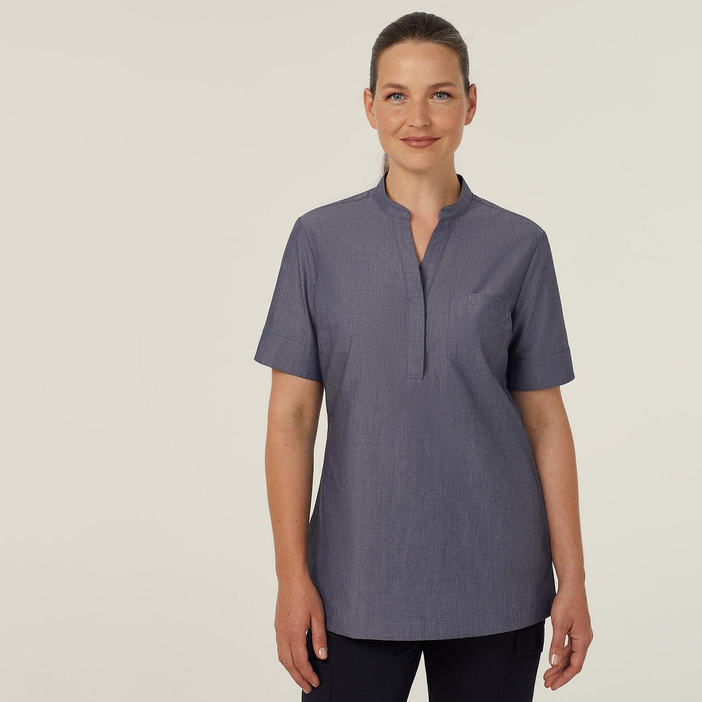 CATUGA-POLY COTTON END ON END SHORT SLEEVE TUNIC