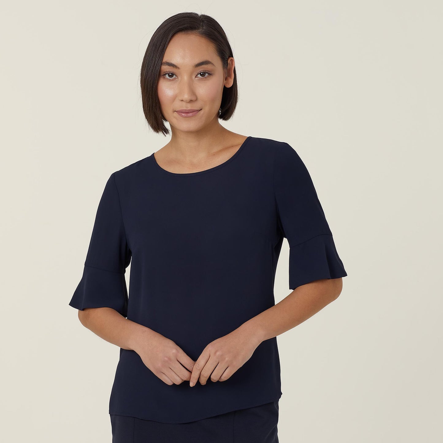 CATUK4-GEORGIE FLUTED SLEEVE TOP