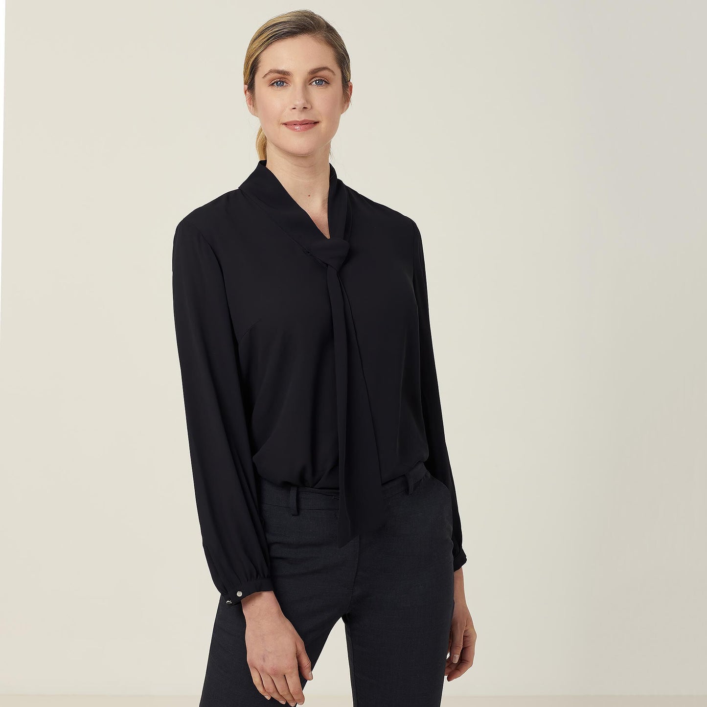 CATUL2-GEORGIE TIE NECK BLOUSE