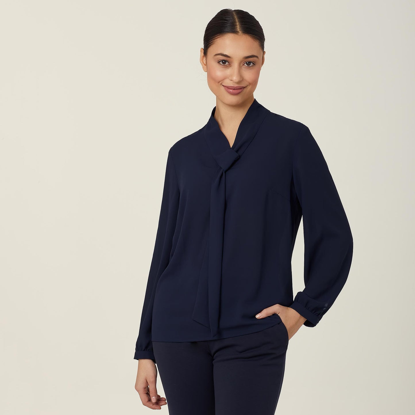 CATUL2-GEORGIE TIE NECK BLOUSE