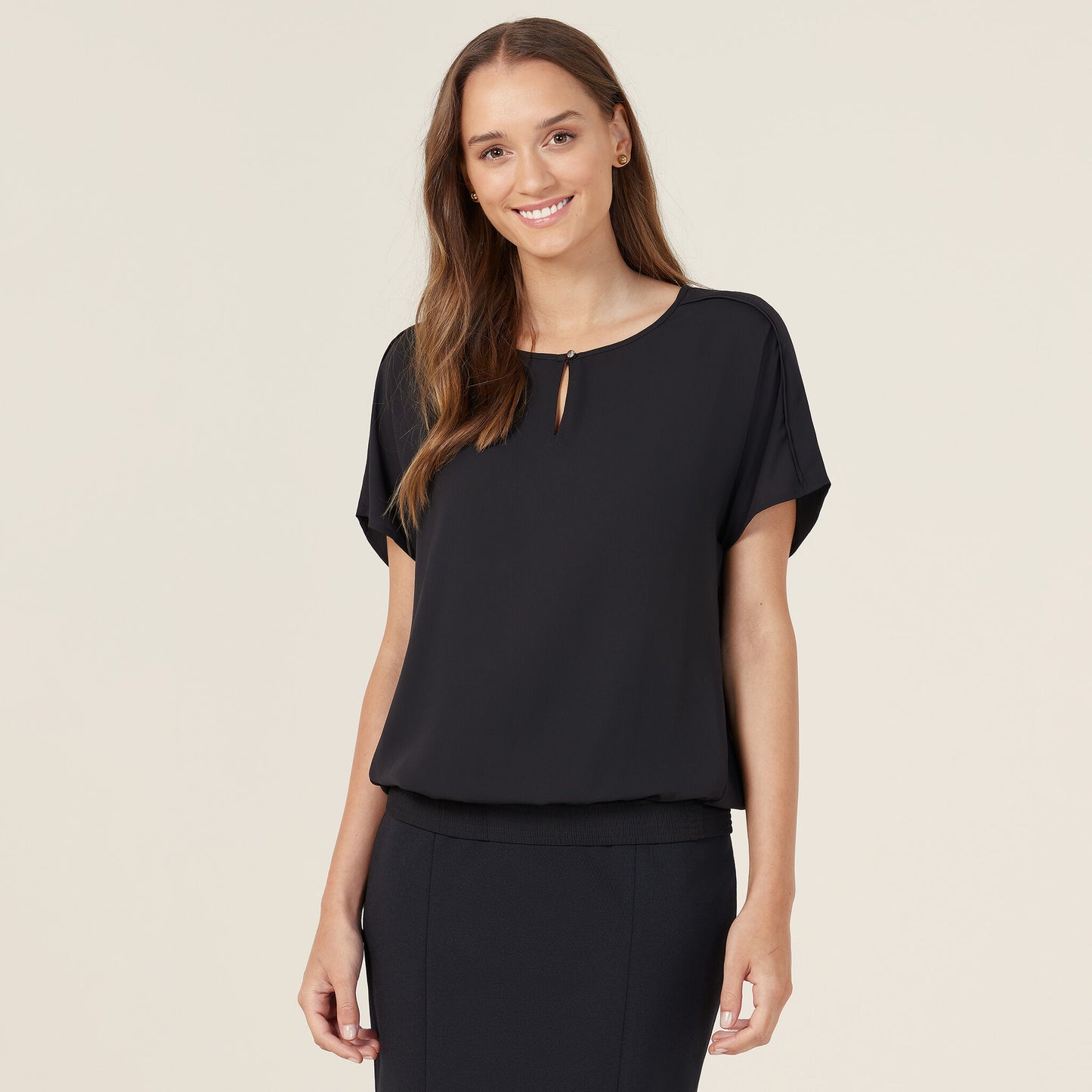 CATUQT-GEORGIE SHORT SLEEVE RIB HEM TOP