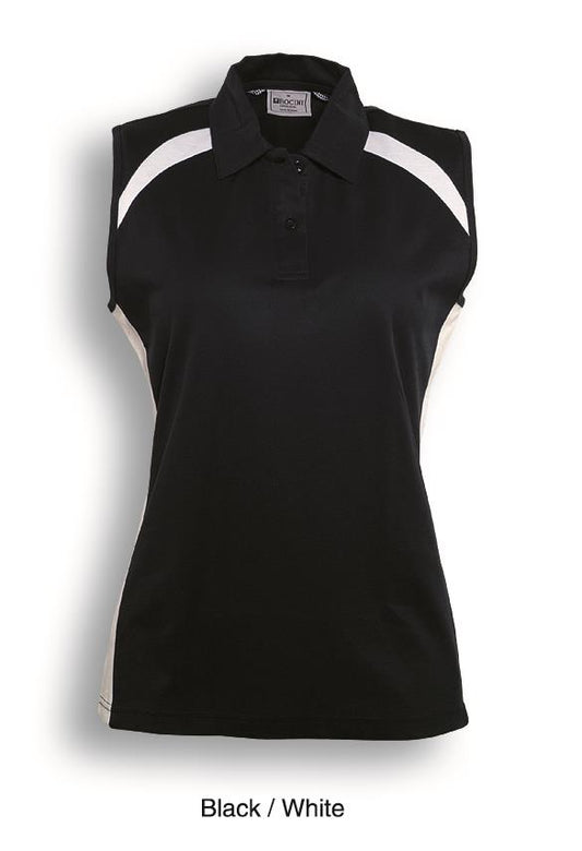 CP0931-Team Essentials- Ladie Sleeveless Contrast Polo