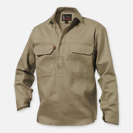 K04020-Closed Front Drill Shirt L/S