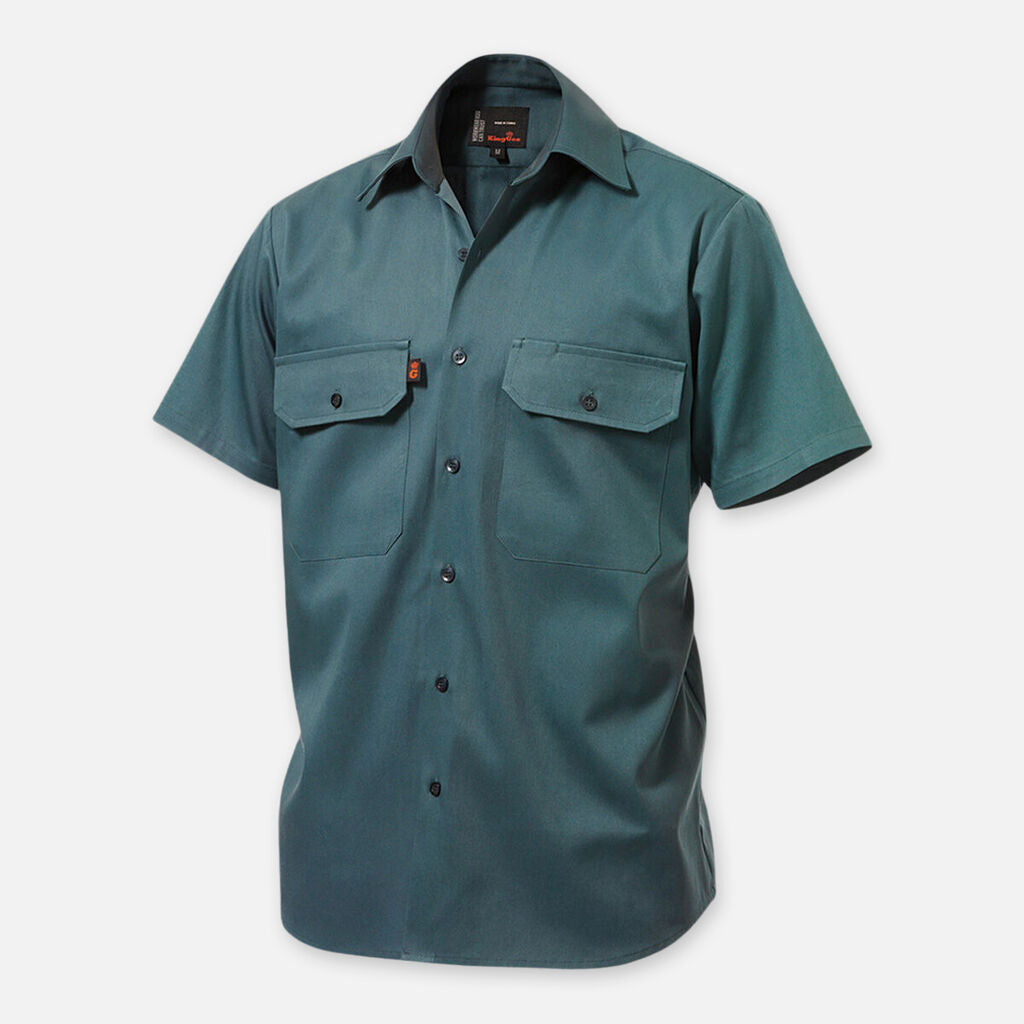 K04030-Open Front Drill Shirt S/S