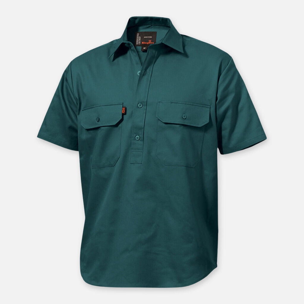 K04060-Closed Front Drill Shirt S/S