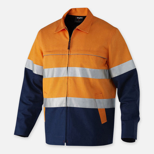 K55905-Reflective Spliced Cotton Drill Jacket