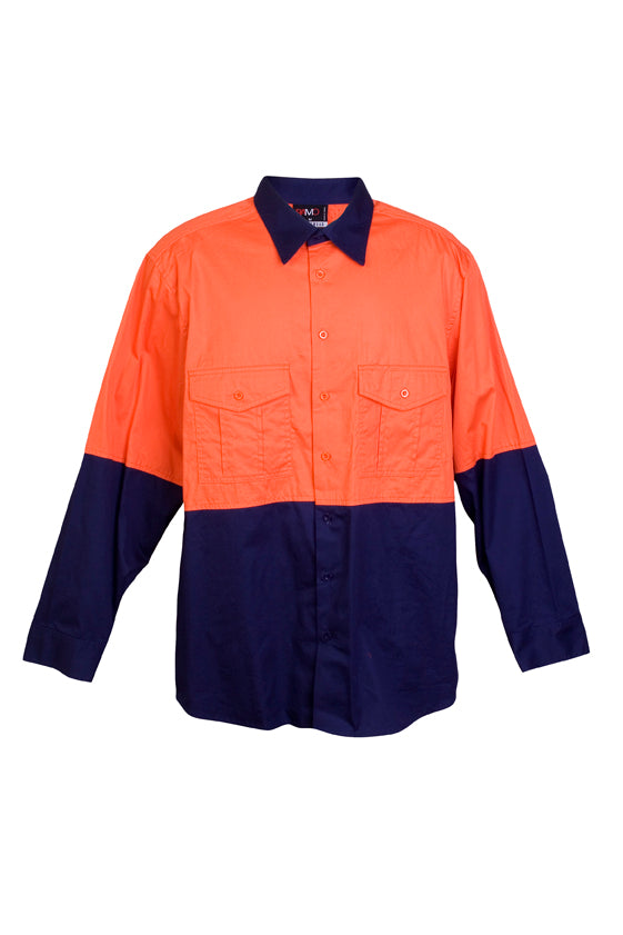 S007ML-100%  Combed Cotton Drill Long Sleeve Shirts