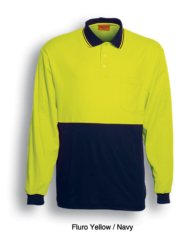 SP0536-Hi-Vis Polyface/Cotton Back Polo -L/S