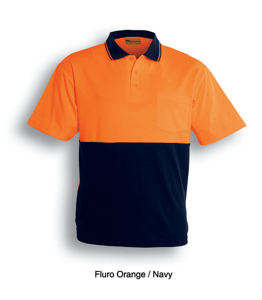 SP0538-Hi-Vis Polyface/Cotton Back Polo -S/S