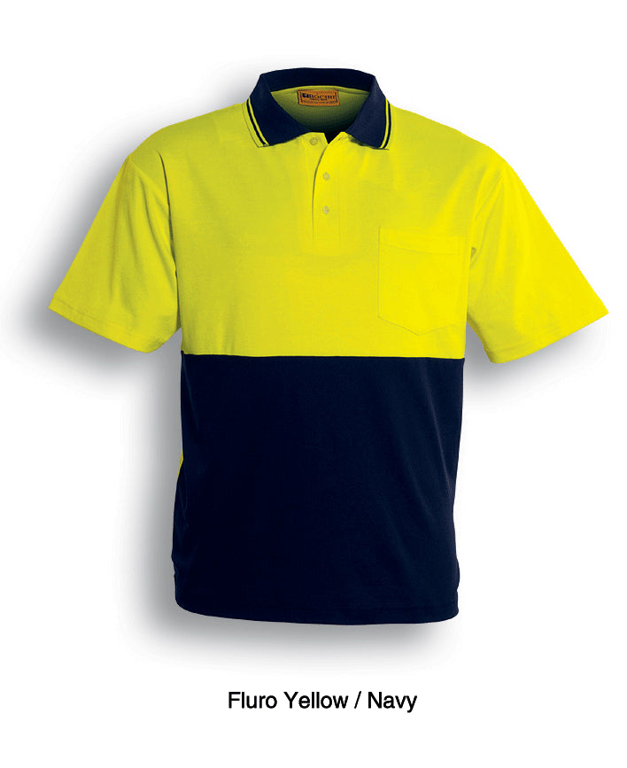 SP0538-Hi-Vis Polyface/Cotton Back Polo -S/S