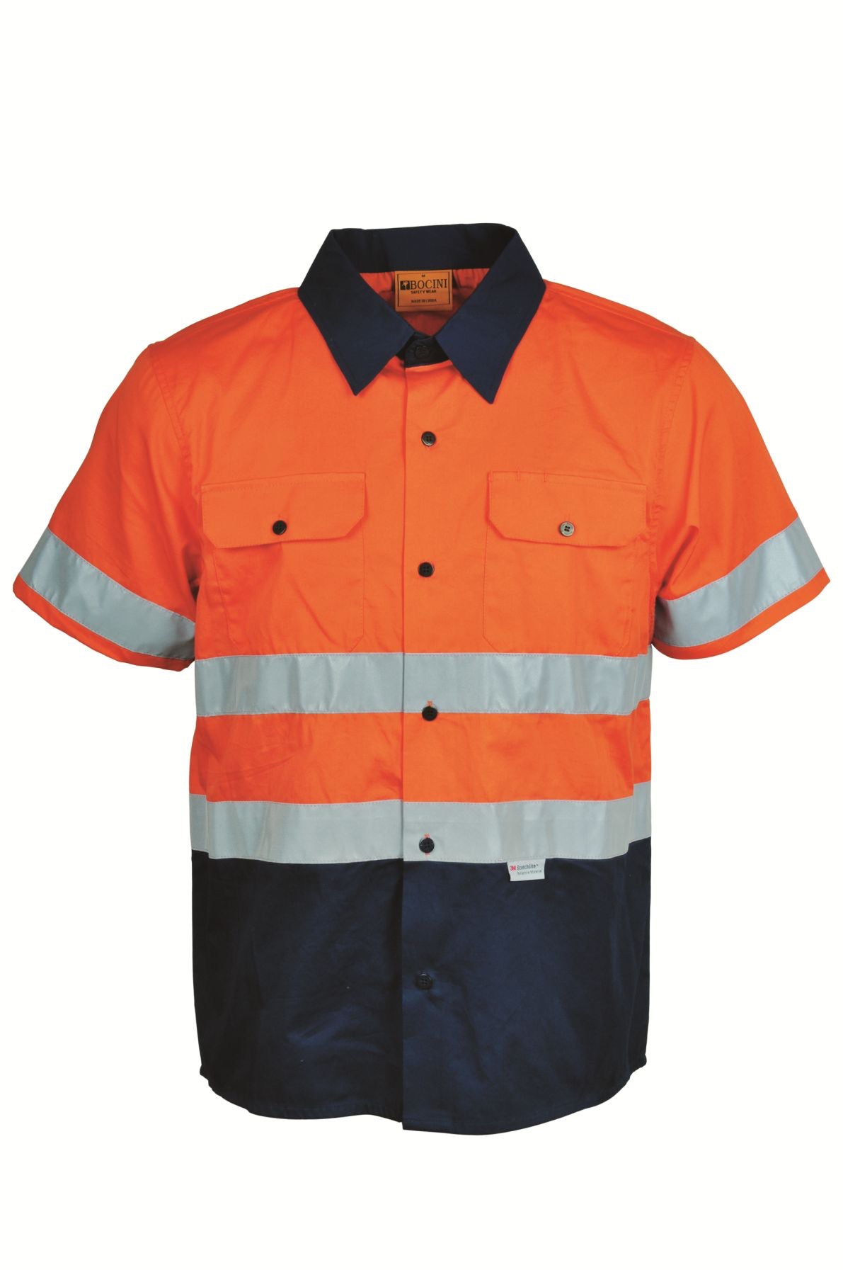 SS1231-Hi-Vis S/S Cotton Drill Shirt With Reflective Tape