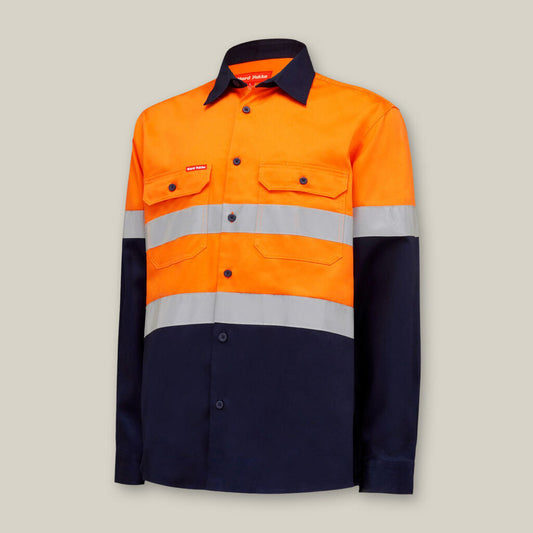 Y04610-CORE HI-VIS 2 TONE TAPED COTTON DRILL SHIRT